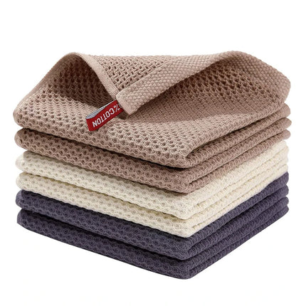 PureWoven Cotton Dishcloth Set Honeycomb Soft Absorbent Kitchen Cleaning Towel