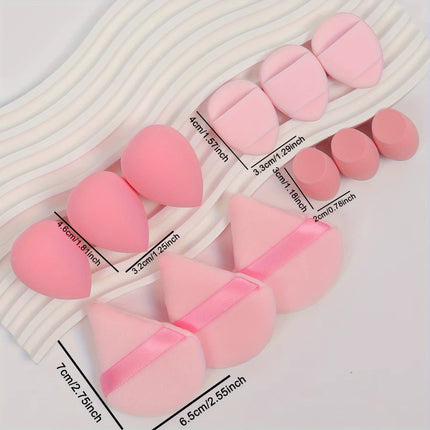 Velvet Cloud 12 Piece Makeup Sponge Set Powder Puffs Mini Cushion Eggs Beauty Blenders