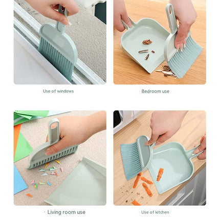 MiniClean Broom Dustpan Set Kids Desktop Pet Cleaning Compact Sweep Kit