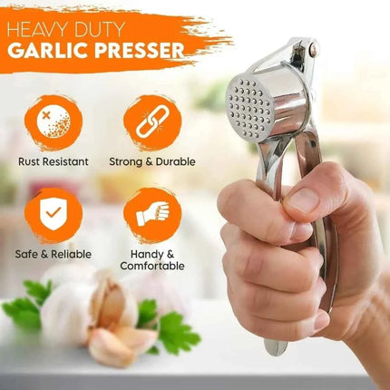 Heavy Duty Garlic Press Mincer for Easy Squeeze & Cleaning