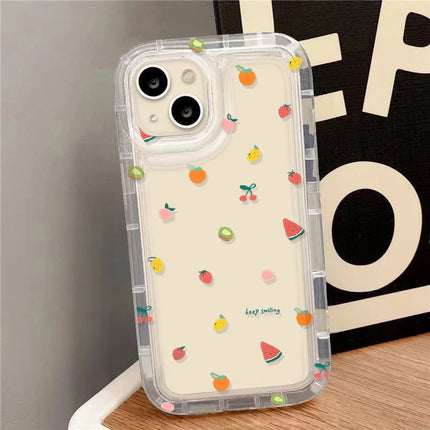 OKEYWOW Fruit Clear iPhone case with soft TPU shockproof cover for iPhone 11 Pro Max, XR, XS, SE, featuring colorful fruit design.