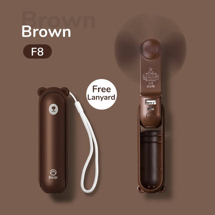 JISULIFE Portable Fan Mini Handheld Fan USB 4500mAh Recharge Hand Held Small Pocket Fan with Power Bank Flashlight Feature