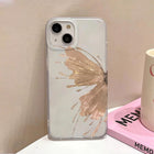 OKEYWOW gold butterfly iPhone case with clear TPU shockproof cover for 12/11/Pro Max mini plus models.