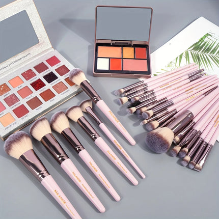Velora Beauty 30pcs Makeup Brush Set Foundation Concealer Eyeshadow Powder Blush Blending Brushes with Bag