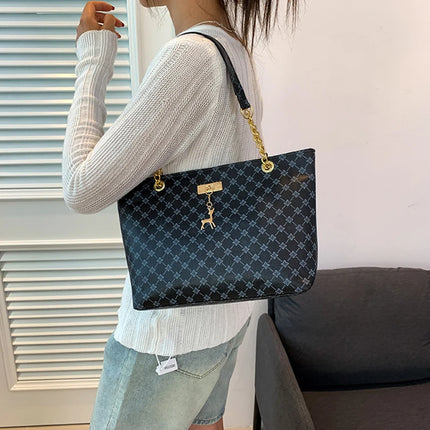 Women Soft Leather Tote Bag Large Capacity Shoulder Handbag Presbyopia Style