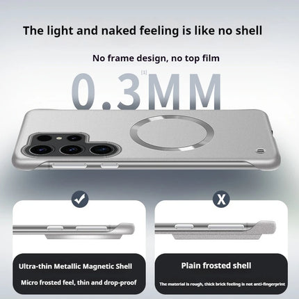 Samsung Ultra Thin Magnetic PC Shockproof Cooling Cover for S22/S23/S24/S25 Ultra Plus by OKEYWOW, showing sleek, protective phone case design.