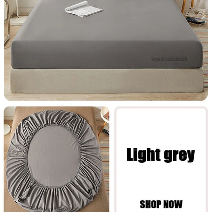 Cotton fitted sheet with elastic edges for non-slip fit on 90x200cm or 160x200cm mattresses, king and queen size, by OKEYWOW.