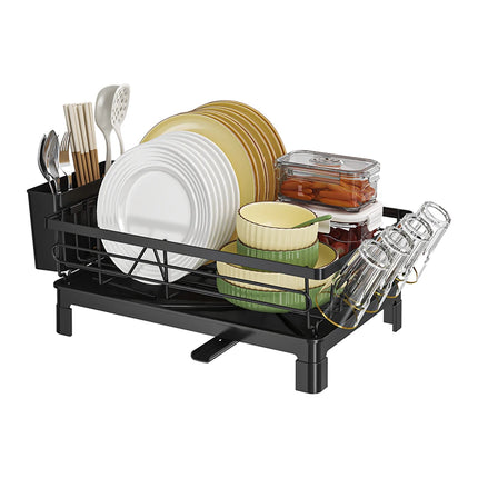 DryEase Rustproof Dish Drying Rack with Drainboard
