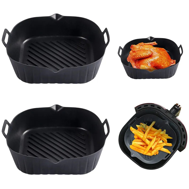 Silicone Air Fryer LINERS LINER: Reusable Non-Stick Liner for Oven Baking, Pizza, Grill Pan - Kitchen Accessory