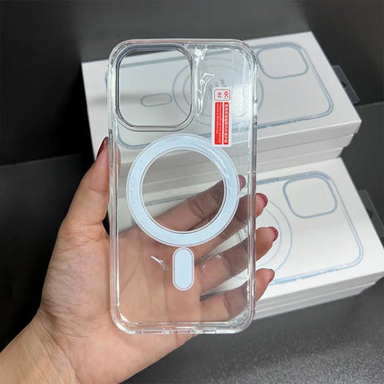 Clear okeyWOW iPhone 17 Pro Max/17 Air MagSafe shockproof case showcasing a transparent protective cover for the device.