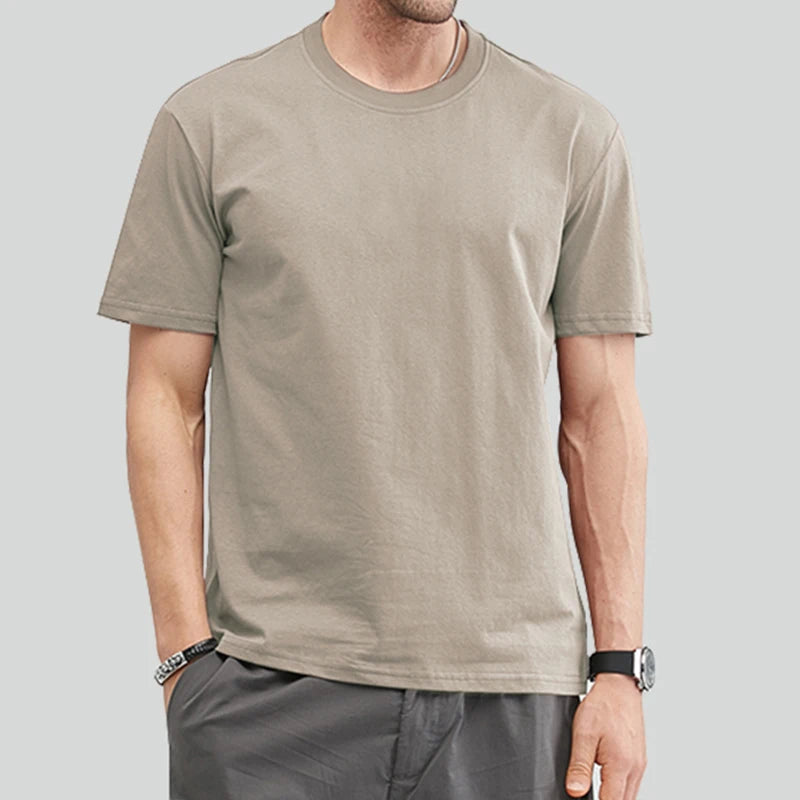 Good Quality Men's T-Shirts: Enjoy the summer sale with these cotton male T-shirts. Featuring short sleeves, basic plain tops, and available in oversize 5XL for a comfortable fit.