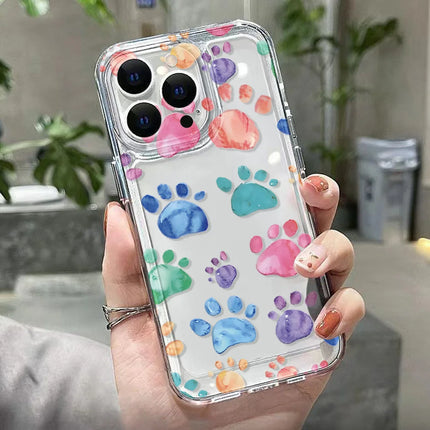 Transparent OKEYWOW cat ear silicone iPhone case with shockproof design for iPhone 11 to 17 Pro Max, featuring playful cat ear accents.