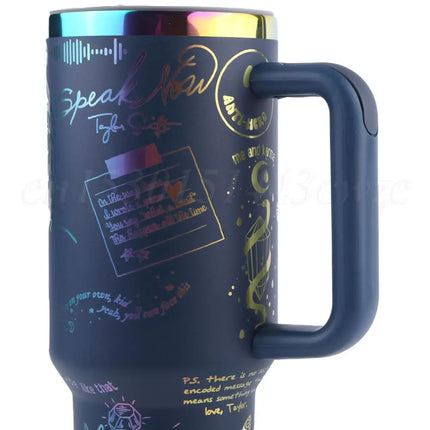 ThermoRide 40oz Stainless Steel Car Mug Vacuum Insulated Travel Tumbler with Straw