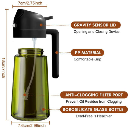 Oil Sprayer Bottle 470ml for Cooking & Air Fryer