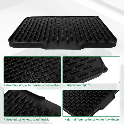 DrainEase Silicone Kitchen Drain Mat with Drainage