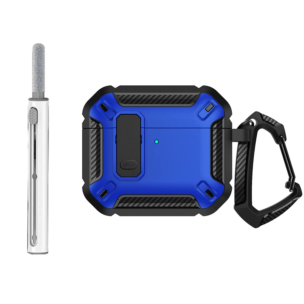 Security Lock Case for AirPods 4 – TPU+PC Protective Cover with Hook for 4th Gen