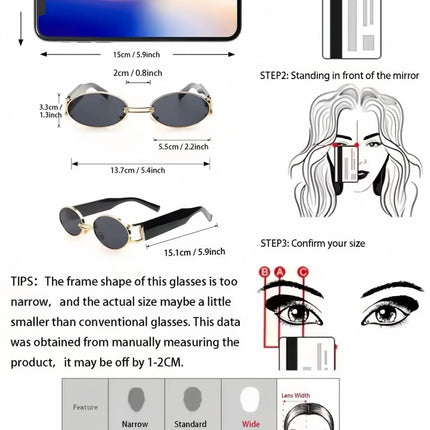 Y2K Vintage Frame Sunglasses with UV Protection