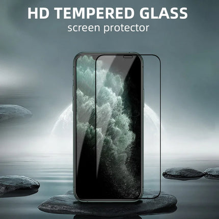 CrystalShield 9D Full Cover Tempered Glass for iPhone 17/16/15/14/13/12/11 Pro Max Screen Protector