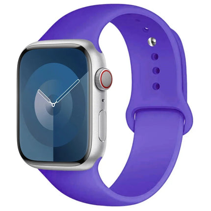 OKEYWOW Apple Watch silicone sport strap for Series 9, Ultra, SE, and 3, 45mm, 44mm, 41mm, 40mm, 38mm models.