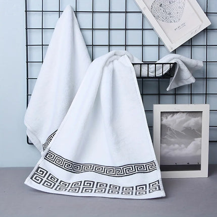 PureCotton 2pcs Black Bath Towels Set Absorbent Terry Shower Beach Yoga Towels