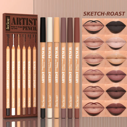 Velora Beauty 6pcs Velvet Matte Lip Liner Set Long Lasting Non Drying Lip Definition