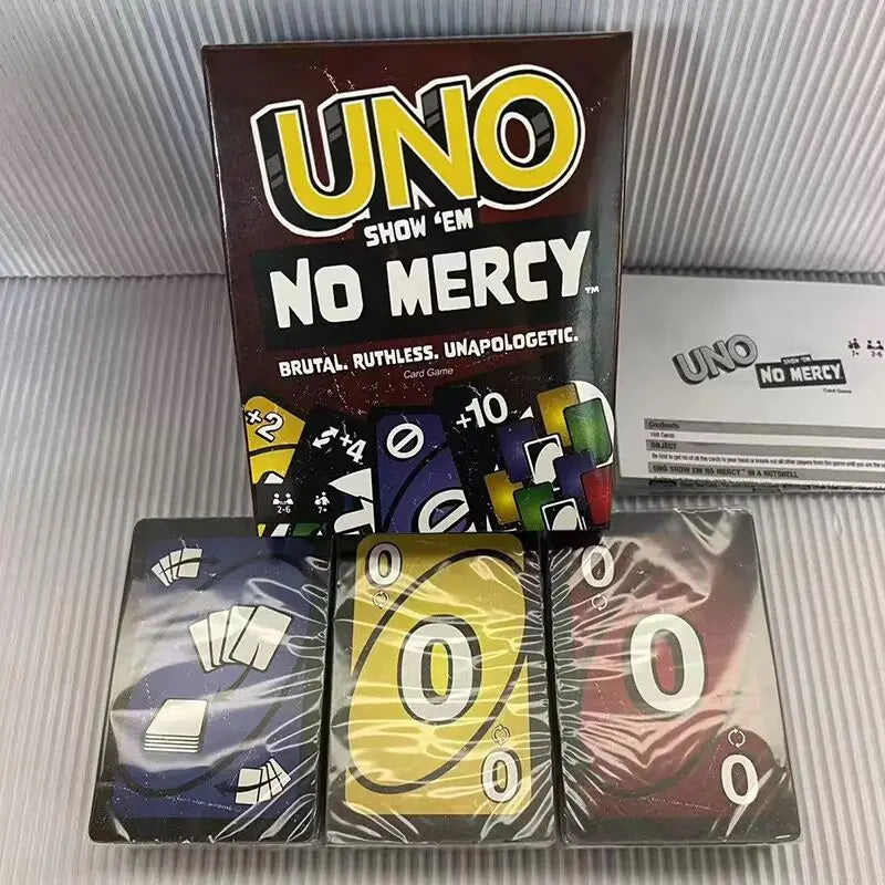 UNO NO MERCY: Matching Card Game with Pokemon, Dragon Ball Z Themes - Multiplayer Family Party Boardgame for Funny Friends Entertainment Poker