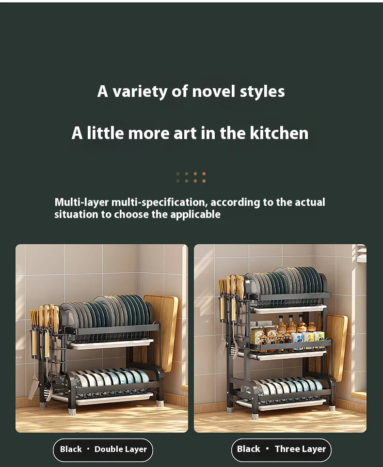 Kitchen storage rack, bowl and dish storage rack, drain rack, household multifunctional bowl and chopstick rack storage box