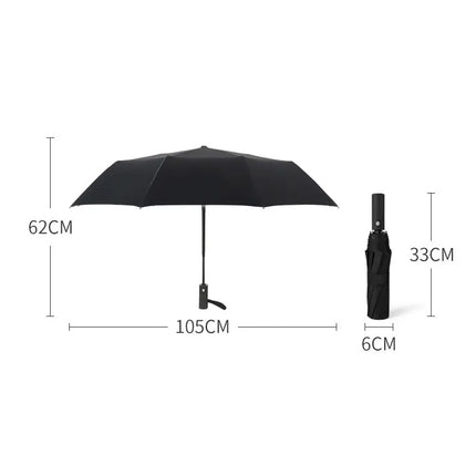 Men's large automatic umbrella by okeyWOW with 12 ribs, double-layer windproof design, luxury rain parasol, suitable for business use