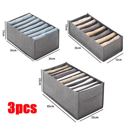 OKEYWOW clothes organizer storage box for jeans, underwear, bras, and socks, acts as a wardrobe divider for neat clothing storage.