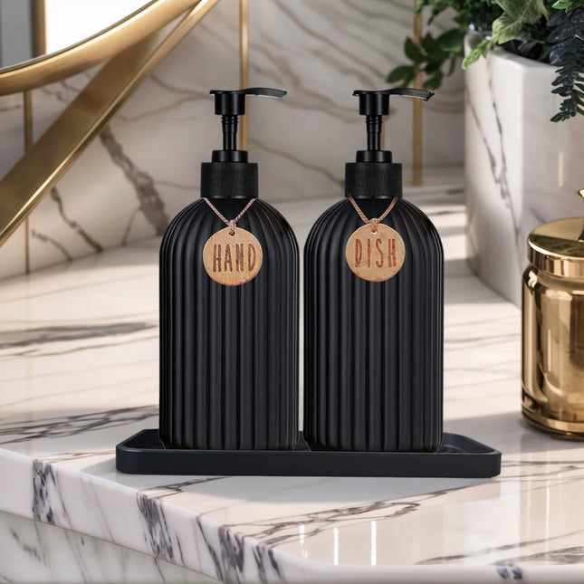 DuoSink 500ml Kitchen Soap Dispenser Set with Tray