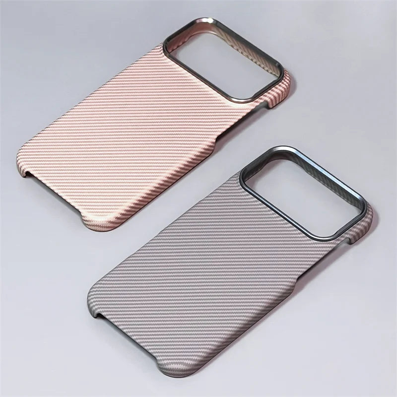 iPhone 14/15/16/17 Pro Max/Air Case Carbon Fiber Abstract Geometric for MagSafe Cover Camera Alloy Armor Military Shockproof