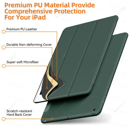 OkeyWOW iPad 5th/6th Gen 9.7 case with protective cover for iPad Air and Pro models, showing the sleek black exterior.