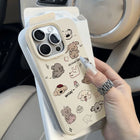 OKAYWOW iPhone cartoon dog case with soft leather shockproof cover for iPhone 11 to 16 Pro Max, featuring a playful dog design.