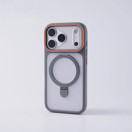 Matte Translucent MagSafe Case for iPhone 17/16/15/14/13/12 Pro Max Ring Stand Shockproof Cover
