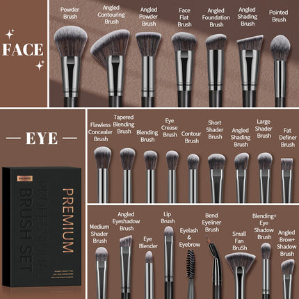 Velora Beauty 25pcs Makeup Brush Gift Set Foundation Eyeshadow Contour Concealer Kit