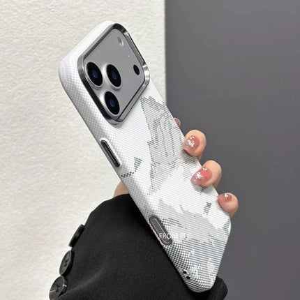 SnowPeak MagSafe Armor Case for iPhone 17 Pro Max Carbon Fiber Hard PC Metal Lens Camera Protection Cover