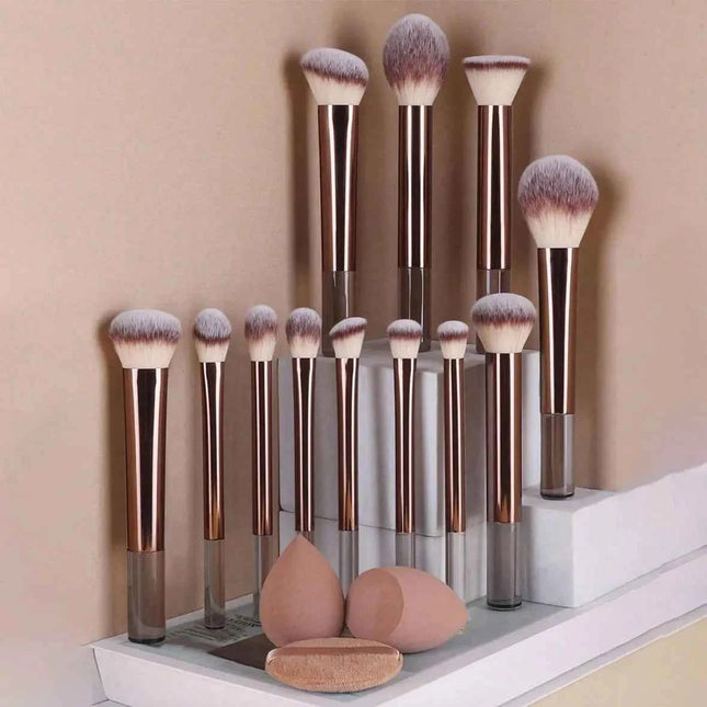 ProBlend 12-Piece Makeup Brush Set with Sponges & Powder Puff