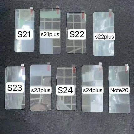 Samsung S22 Ultra Plus FE tempered glass screen protector by OKEYWOW, showcasing the clear, durable screen protection for smartphones.