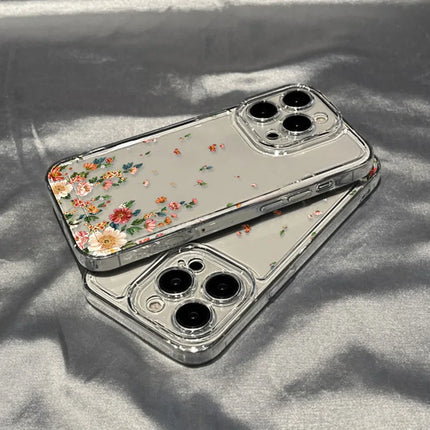 OKEYWOW iPhone flower clear silicone case for iPhone 15, 14, 13, 12, 11 Pro Max, XR, XS, SE with shockproof protection