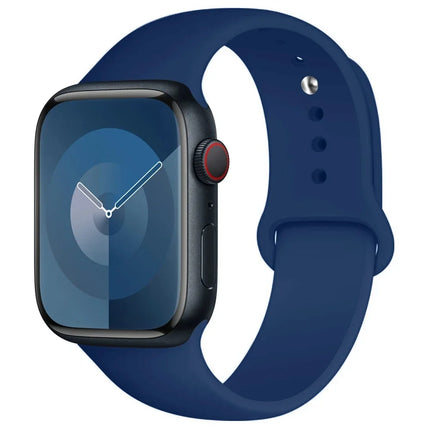 Apple Watch silicone sport band by OKEYWOW for Series 9, Ultra, SE, 3, 2, 45mm, 44mm, 40mm, 38mm watches.