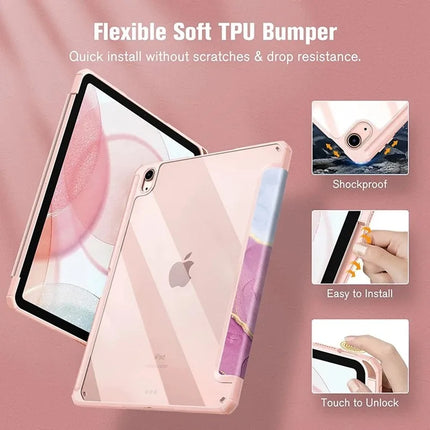 Smart PU iPad Case for Air 4/5/10th Gen/Pro 11/12.9/10.2/10.5 Transparent Cover