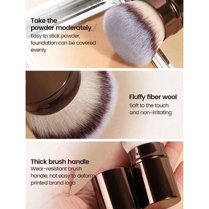 GlowTouch Retractable Makeup Brush for Powder, Blush & Foundation