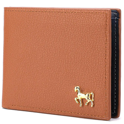 Men's horizontal multi-functional zipper wallet by OKEYWOW with credit card slots and coin pocket for business and everyday use.