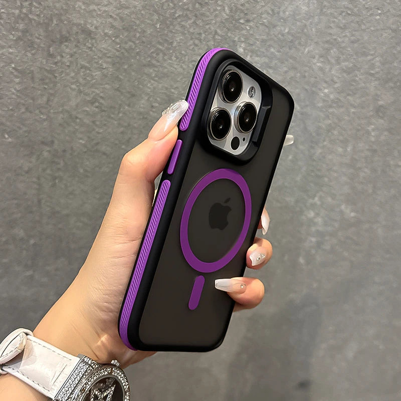 Shockproof Color Bumper Armor For Magsafe Case For iPhone 16 15 14 Plus 13 12 11 Pro Max Hybrid Wireless Charge Clear Cover