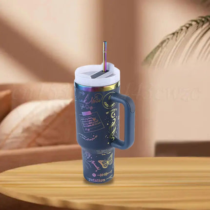 ThermoRide 40oz Stainless Steel Car Mug Vacuum Insulated Travel Tumbler with Straw