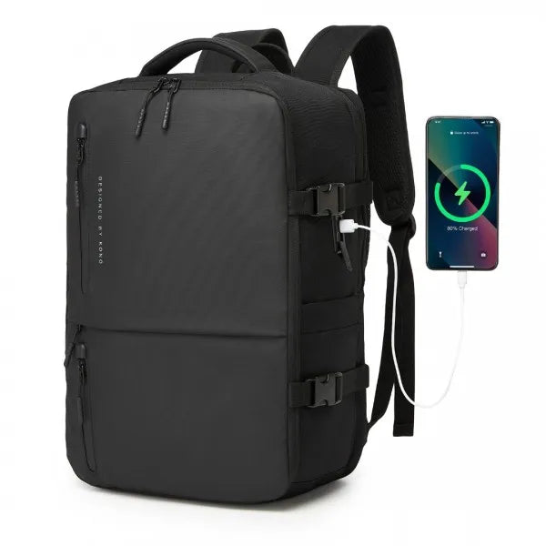 Kono Carry-On Cabin Size Travel Laptop Backpack with USB & Type-C Charging Port - Under Seat Overnight Backpack