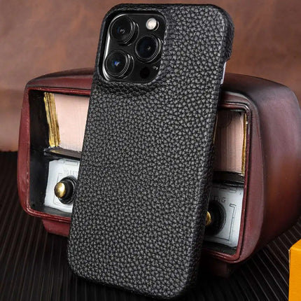 OkeyWOW genuine leather business case for iPhone 15/14/13/12/11 Pro Max, stylish and durable phone protection with premium leather finish.