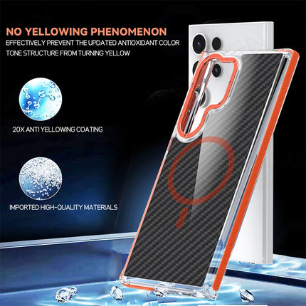 Carbon Fiber MagSafe Armor Case for Samsung Galaxy S26/S25/S24/S23 Ultra Plus A55/A53 Shockproof Cover