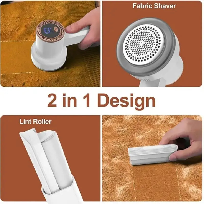 Electric Lint Remover Shaver with LED Digital Display: Fabric Pill Shaver for Sweaters, Couches, Clothes, and Carpets