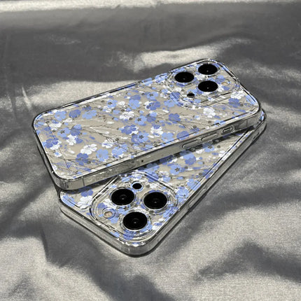 CLEAR iPhone case with colorful flower design, shockproof cover for iPhone 11-17 Pro Max XR XS SE by OKEYWOW